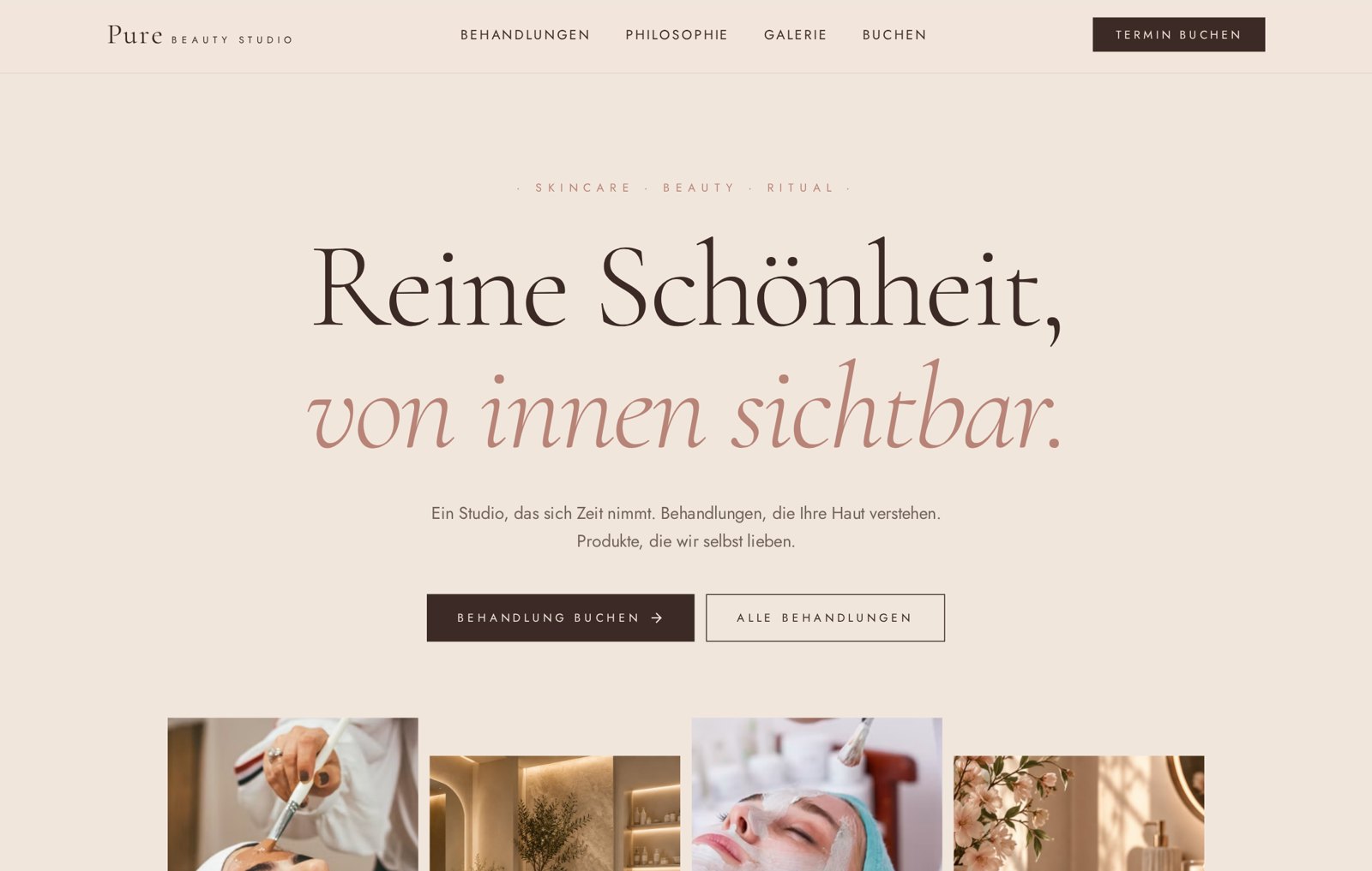 Pure Beauty Studio – Konzeptauftritt