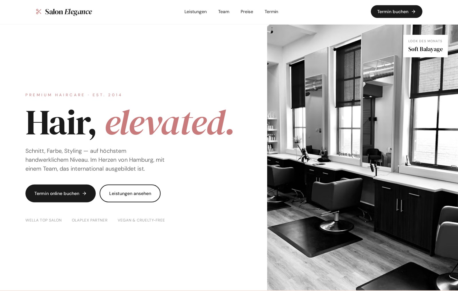Salon Elegance – Konzeptauftritt