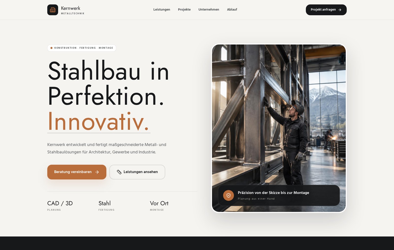 Kernwerk Metalltechnik – Konzeptauftritt