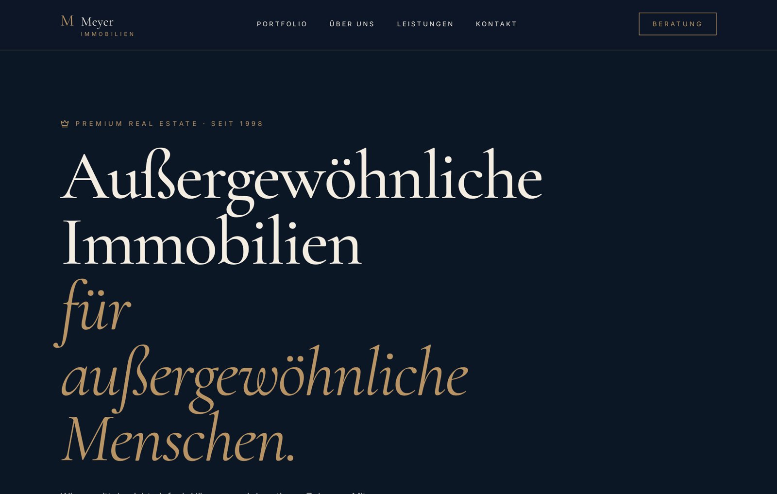 Meyer Immobilien – Konzeptauftritt