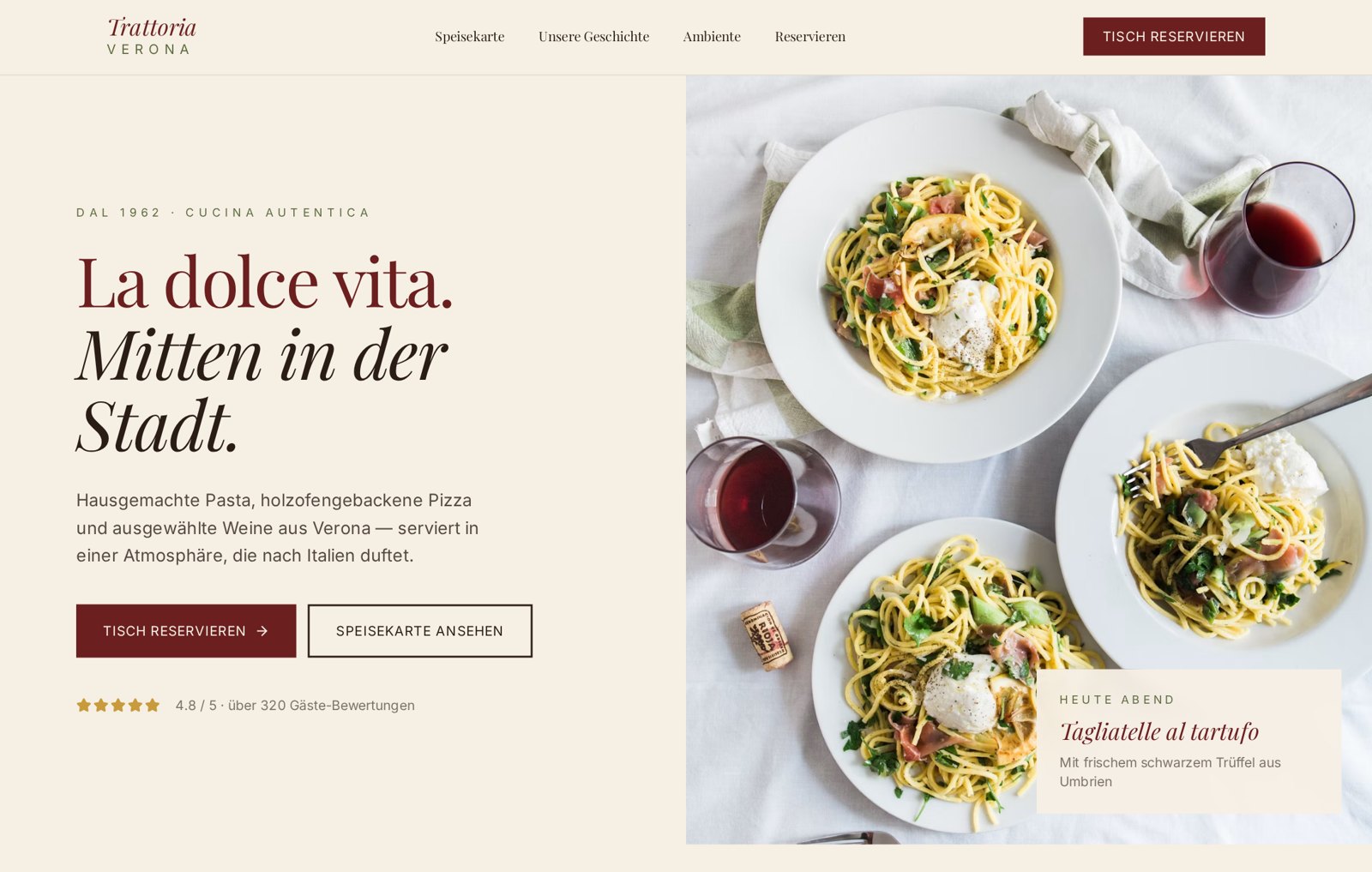 Trattoria Verona – Konzeptauftritt